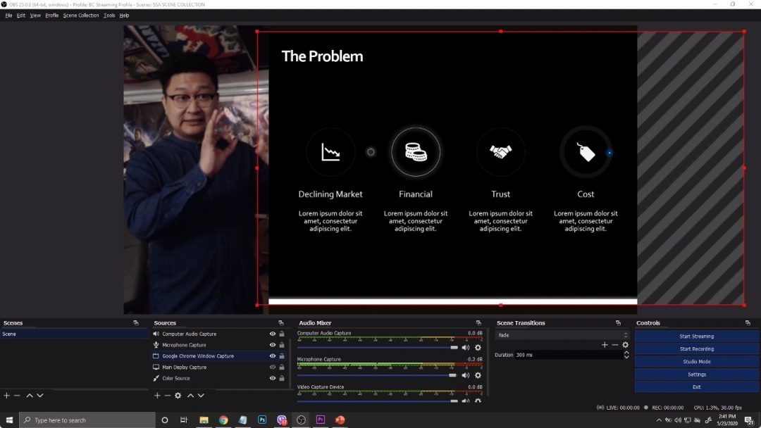 The Use of OBS for Online Classroom Instruction